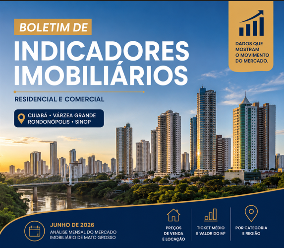 Mercado imobiliário de Mato Grosso mantém valorização dos imóveis compactos e apresenta estabilidade na oferta em junho